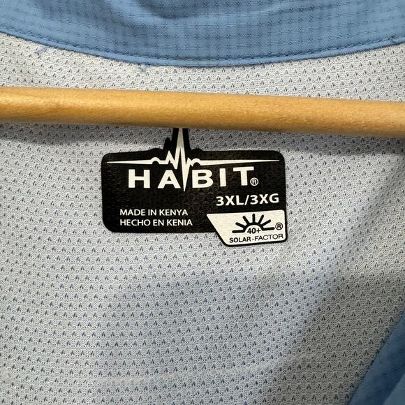 Habit Mens Shirt 3XL 40+ Solar Factor Fishing Camping Outdoors Vented Mesh - Picture 2 of 11